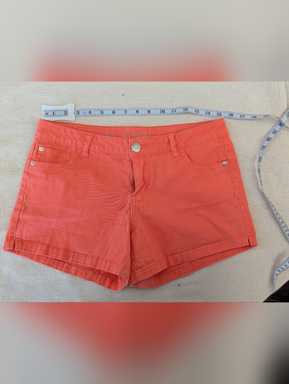 CP Shades Coral Pink Denim Shorts